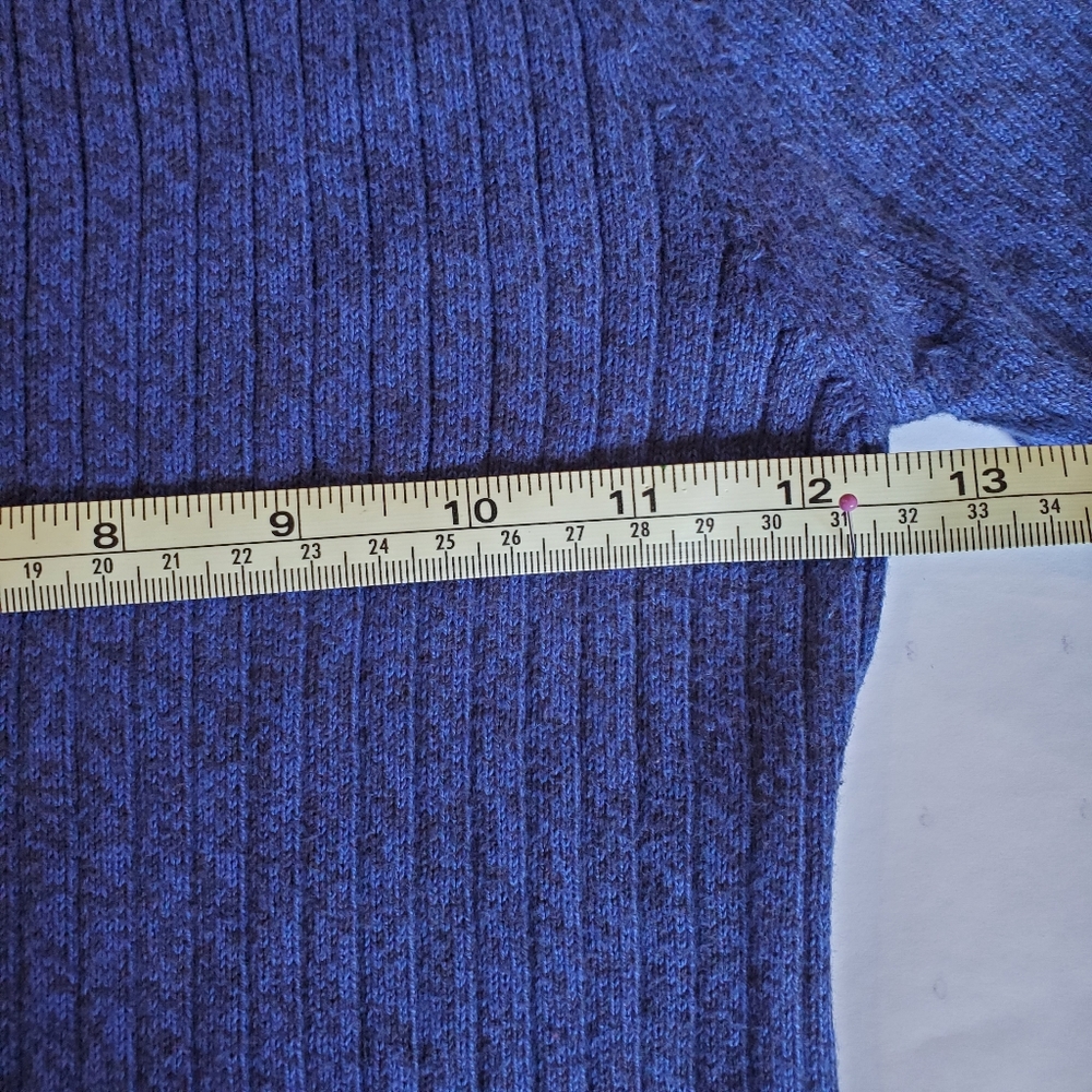 TOPSHOP Petite Blue Crew Neck Ribbed Sweater - Picture 4 of 5